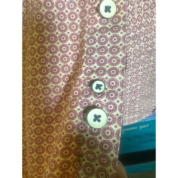 Rodd & Gunn Mens Short Sleeve Button-Up Shirt Size M 100% Cotton Red Geometric P - Picture 2 of 8